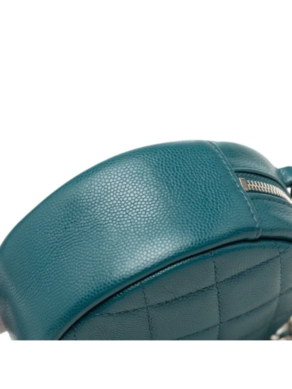 Chanel Quilted CC Logo Mini Chain Classic Shoulder Bag Green Caviar Leather